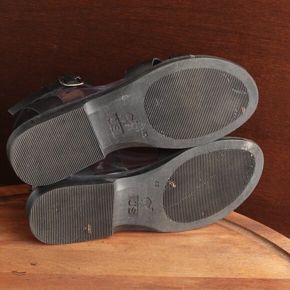 Jerusalem Sandals Womens SZ EU 40 US 9 BLK Chloe Leather Ankle Strap Flat Shoes - Picture 9 of 14